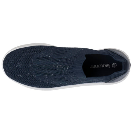 Baskets Femme slip-on talon plateforme Marine Lurex - Isotoner