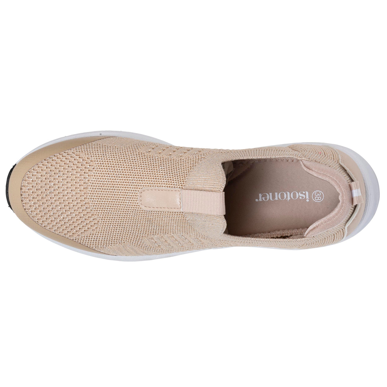 Baskets Femme slip-on sport Beige Lurex