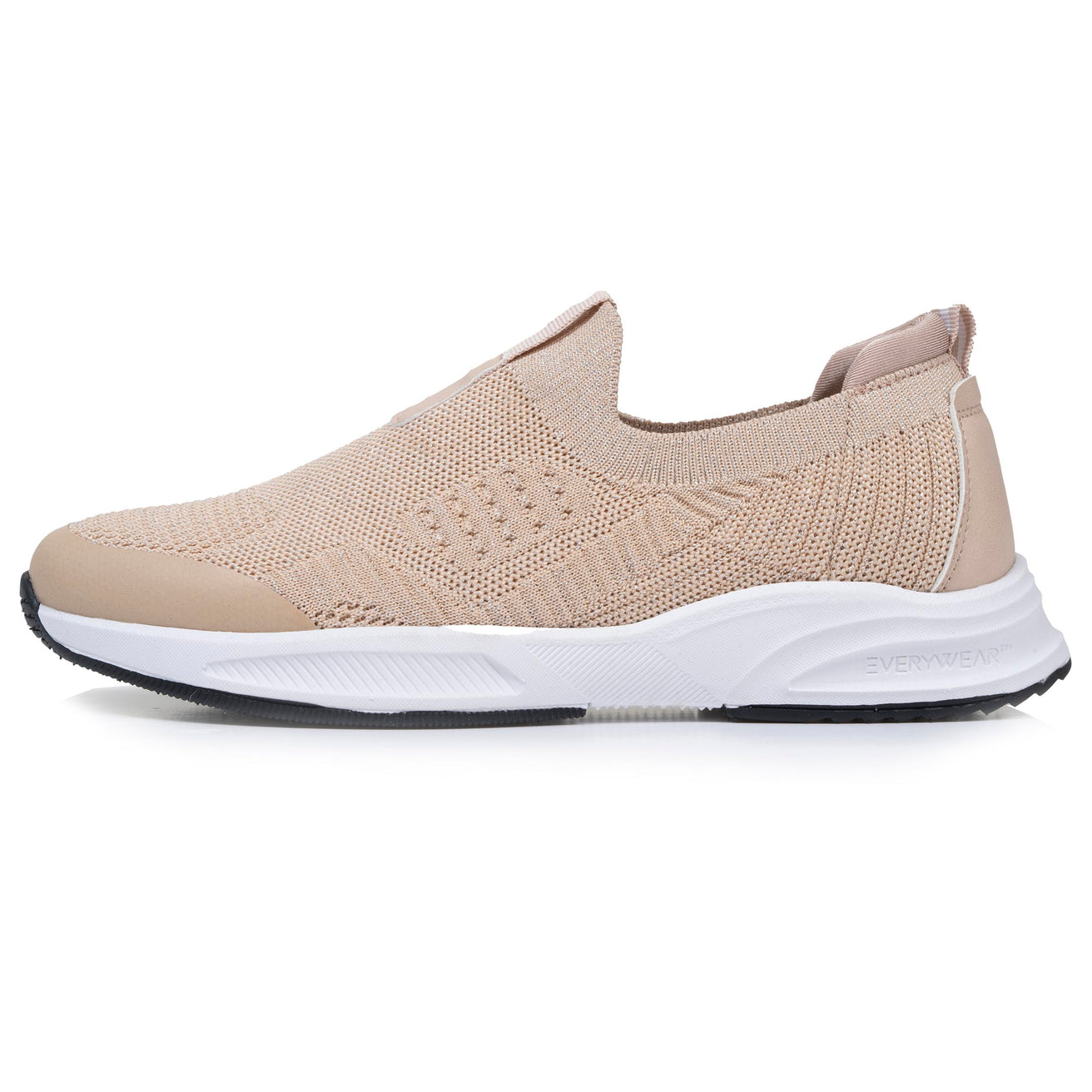 Baskets Femme slip-on sport Beige Lurex