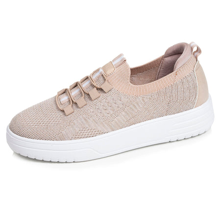 Baskets Femme slip-on talon plateforme Beige - Isotoner