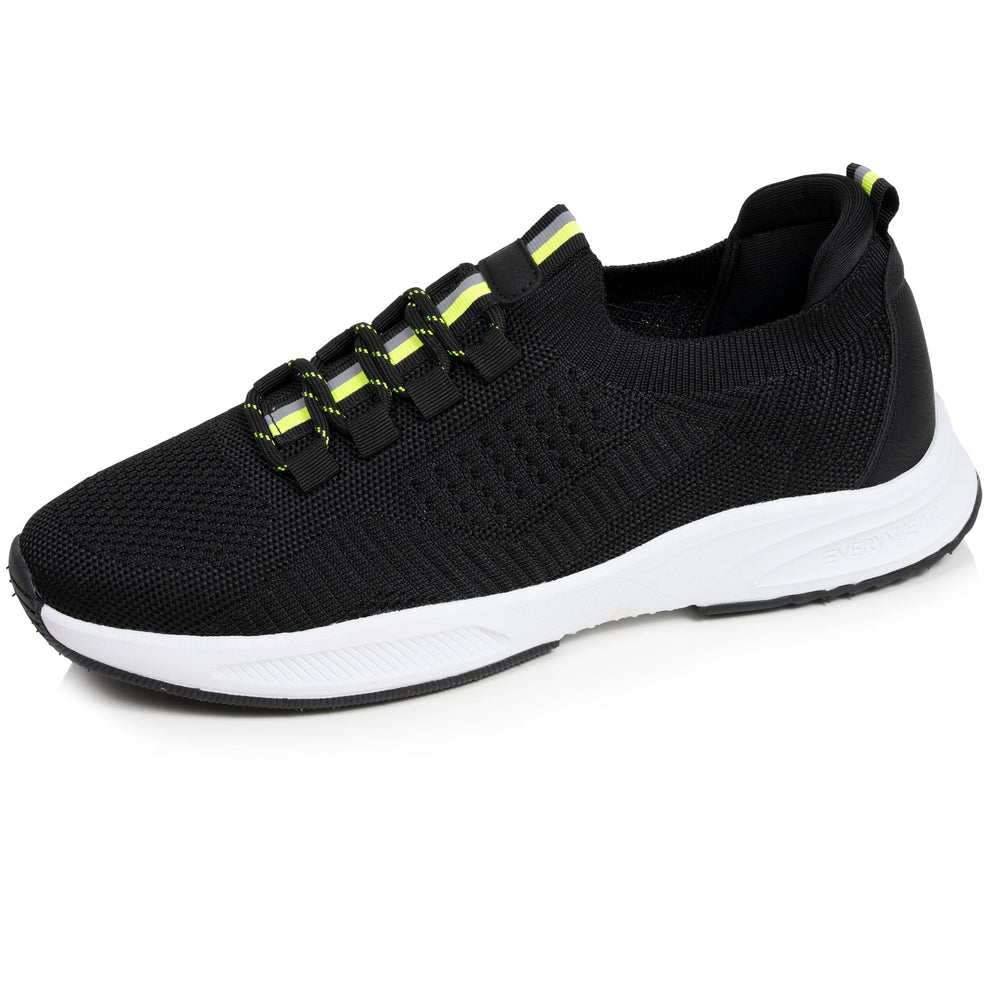 Basket Confort Homme slip-on Noir/jaune - Isotoner