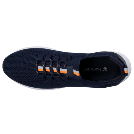 Basket Confort Homme slip-on lacets Marine/Orange - Isotoner