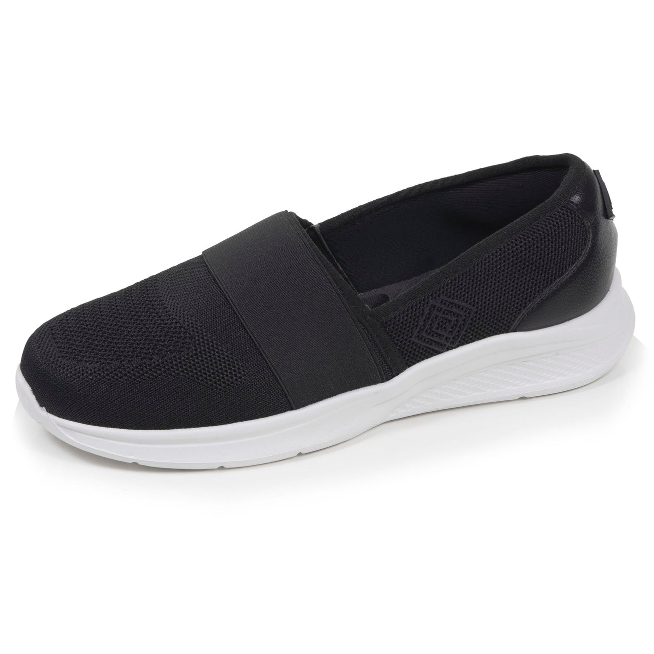 Baskets slippers Femme élastique Noir