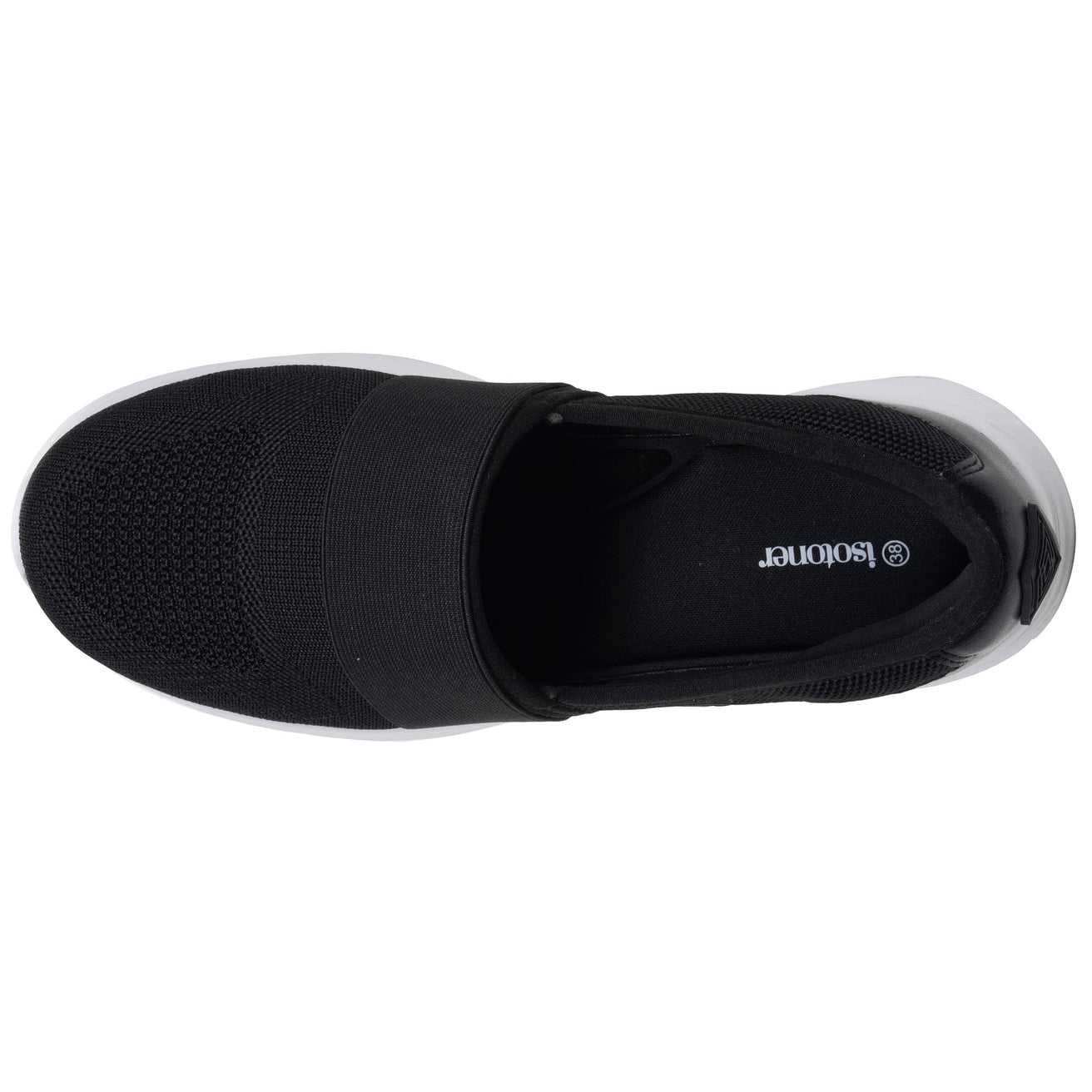 Baskets slippers Femme élastique Noir
