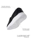 Baskets slippers Femme élastique Noir