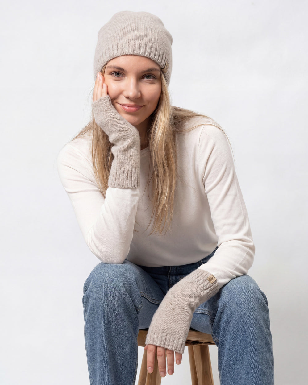 Mitaines Femme effet Cachemire Beige - Isotoner