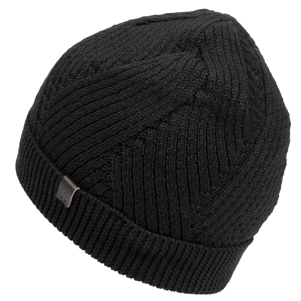 Bonnet Homme maille recyclée côtelée Noir - Isotoner