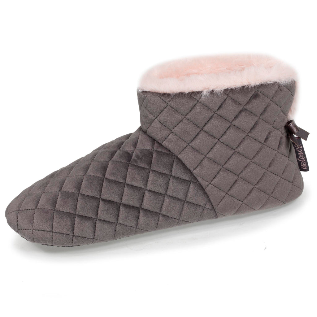 Chaussons bottillons Femme matelassés Gris foncé Isotoner