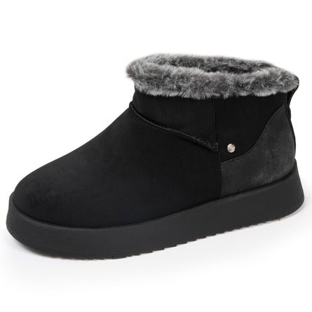 Bottines basses Femme bord imitation fourrure Noir - Isotoner