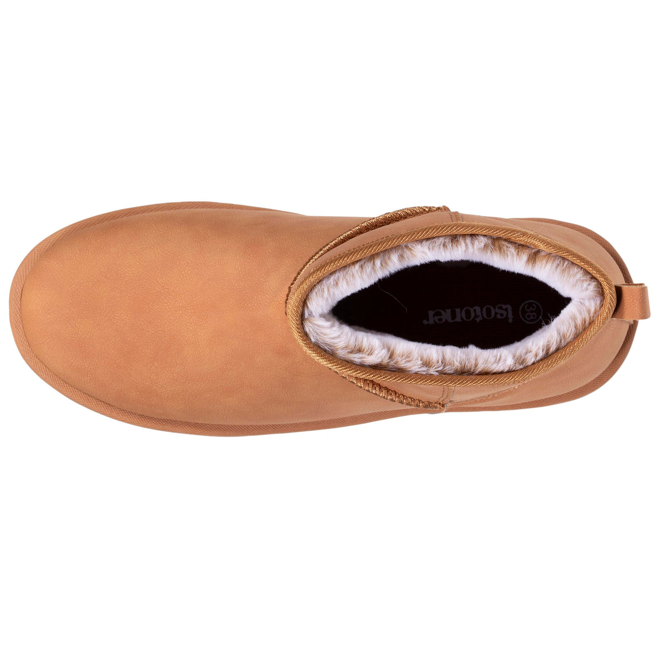 Bottines basses Femme imitation fourrure Camel Isotoner