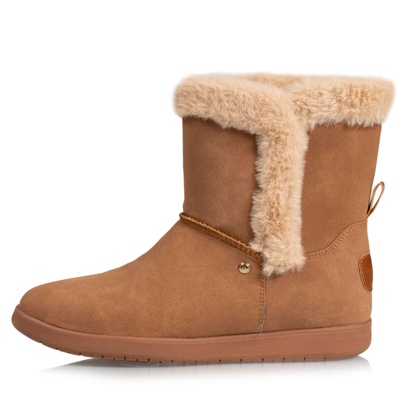 Bottines Femme fourrées avec revers Camel Isotoner