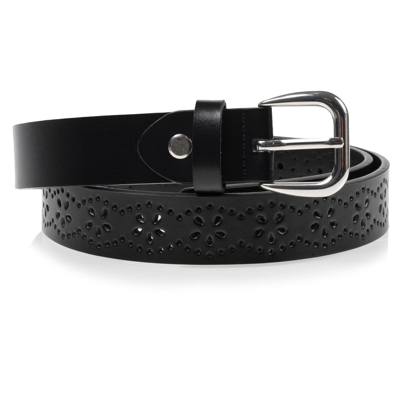 Ceinture Femme Cuir Noir Ajouré
