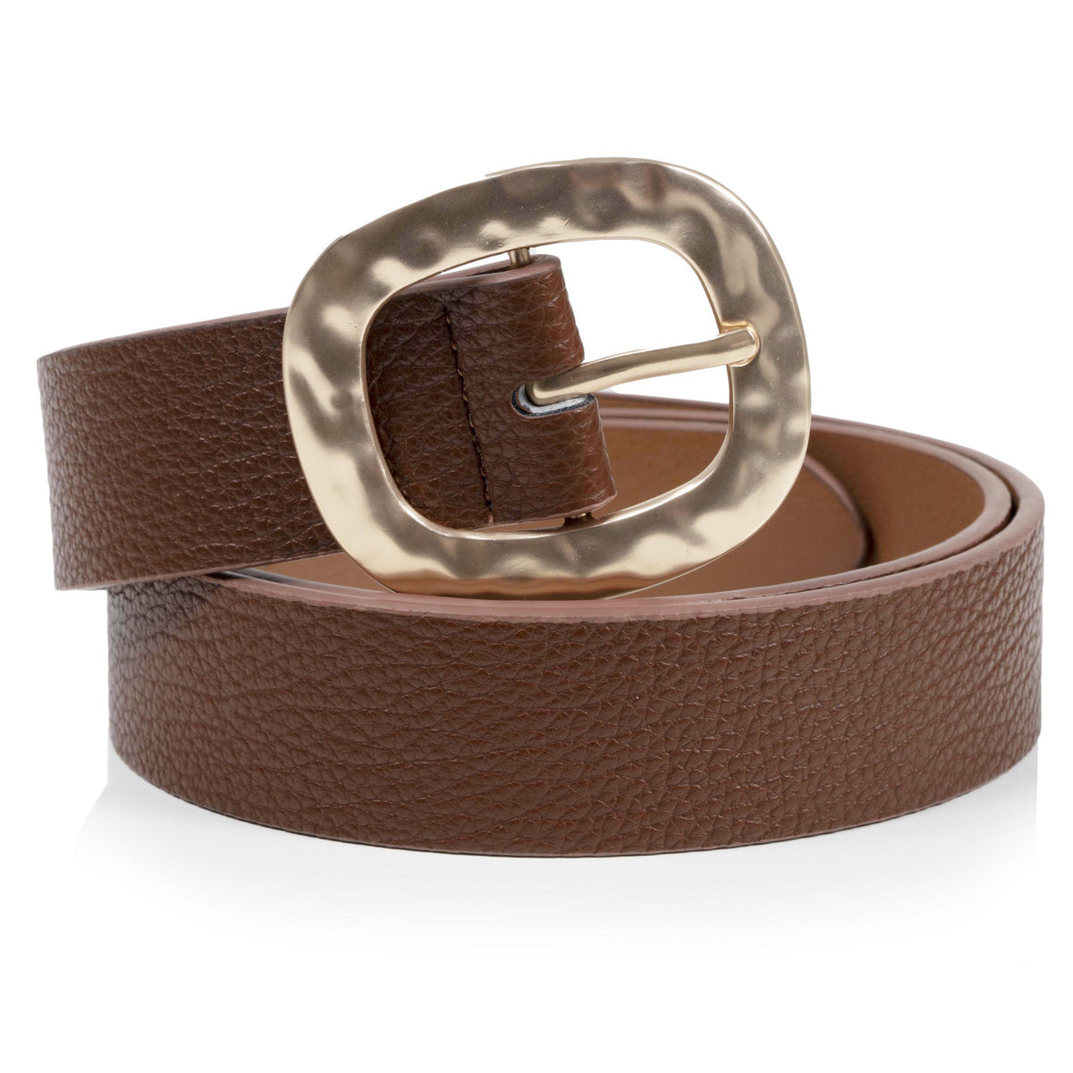 Ceinture Femme Marron Boucle Martelée