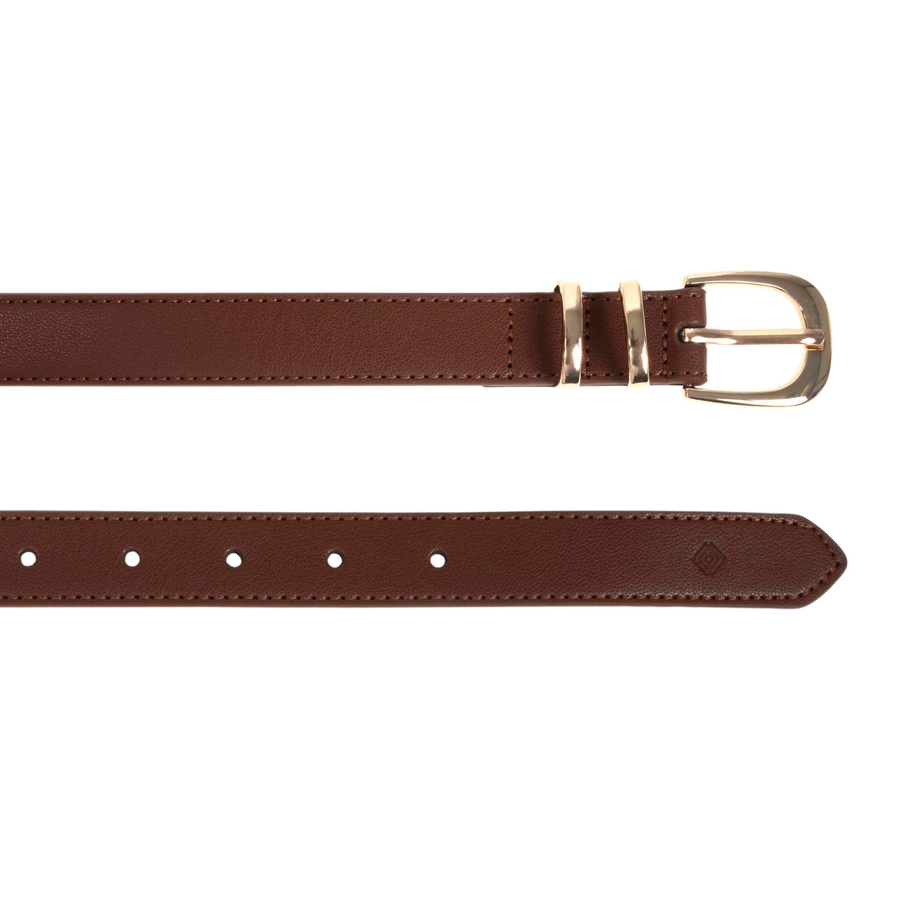 Ceinture Femme Marron Cuir boucle Dorée