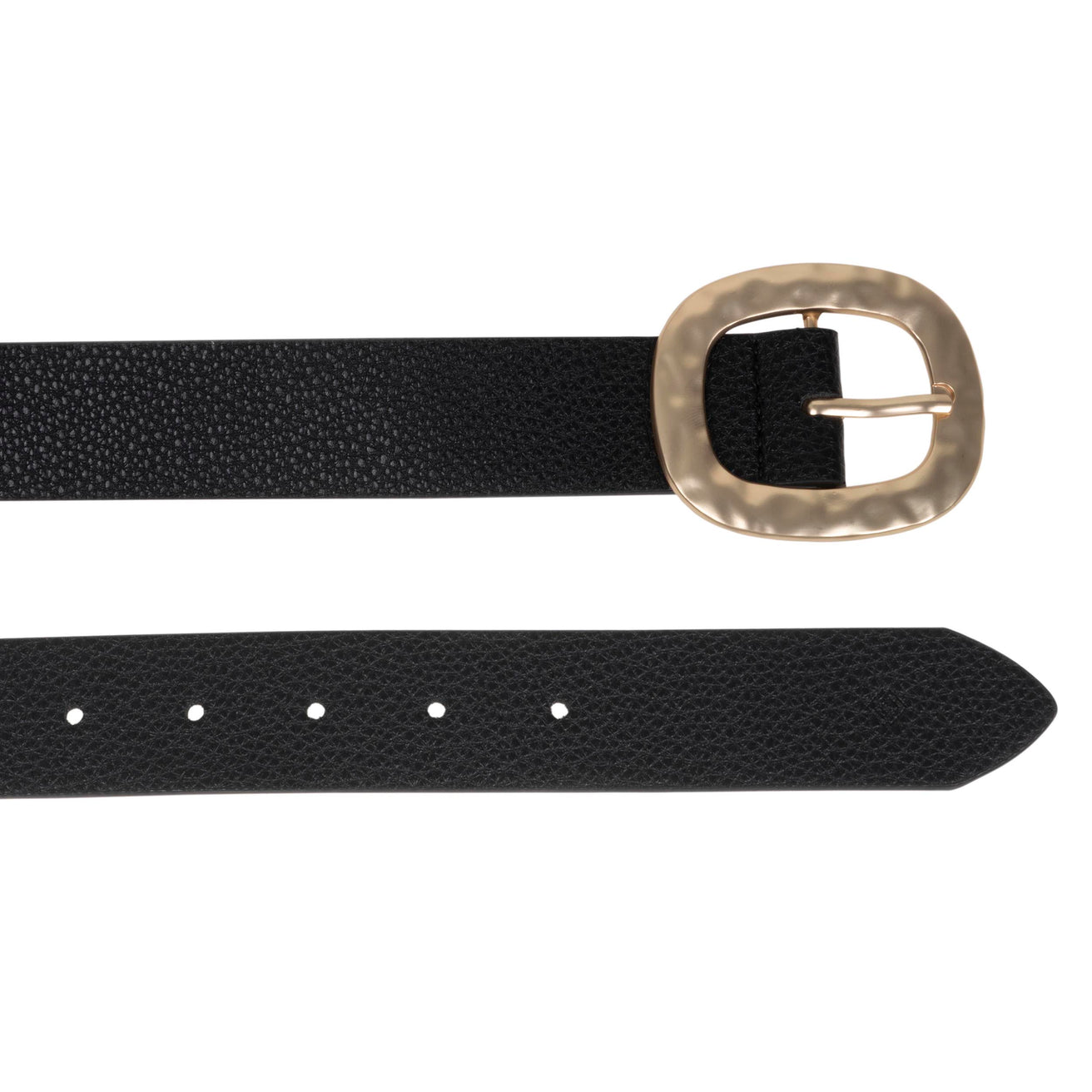 Ceinture Femme Noir Boucle Martelée