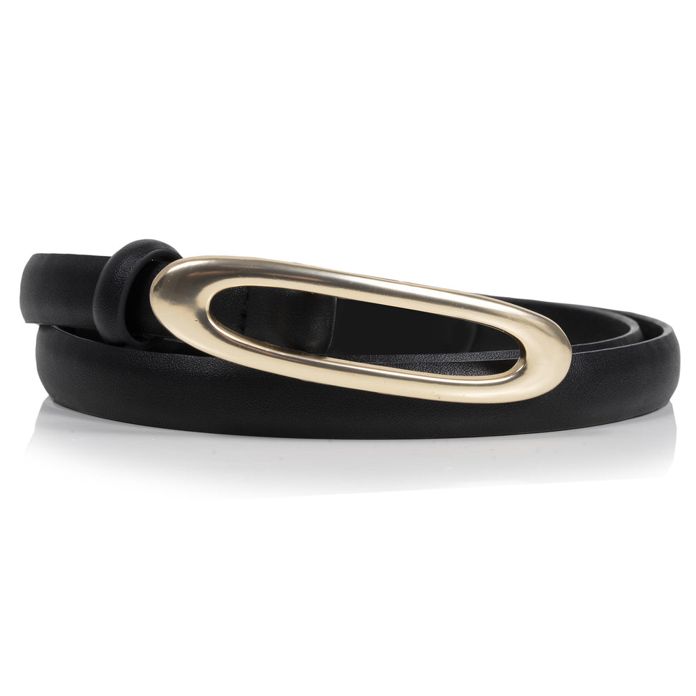 Ceinture Femme Noir Plaque Arrondie - Isotoner