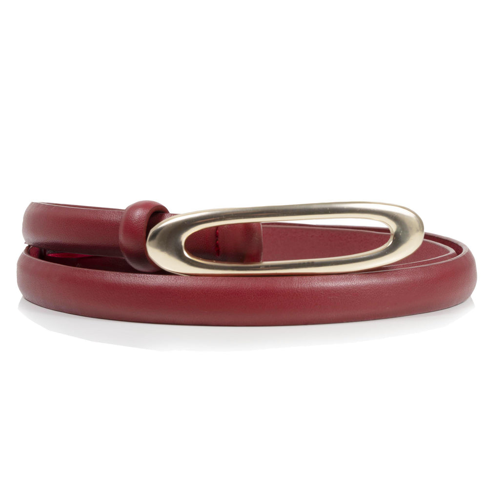 Ceinture Femme Rouge Plaque Arrondie - Isotoner