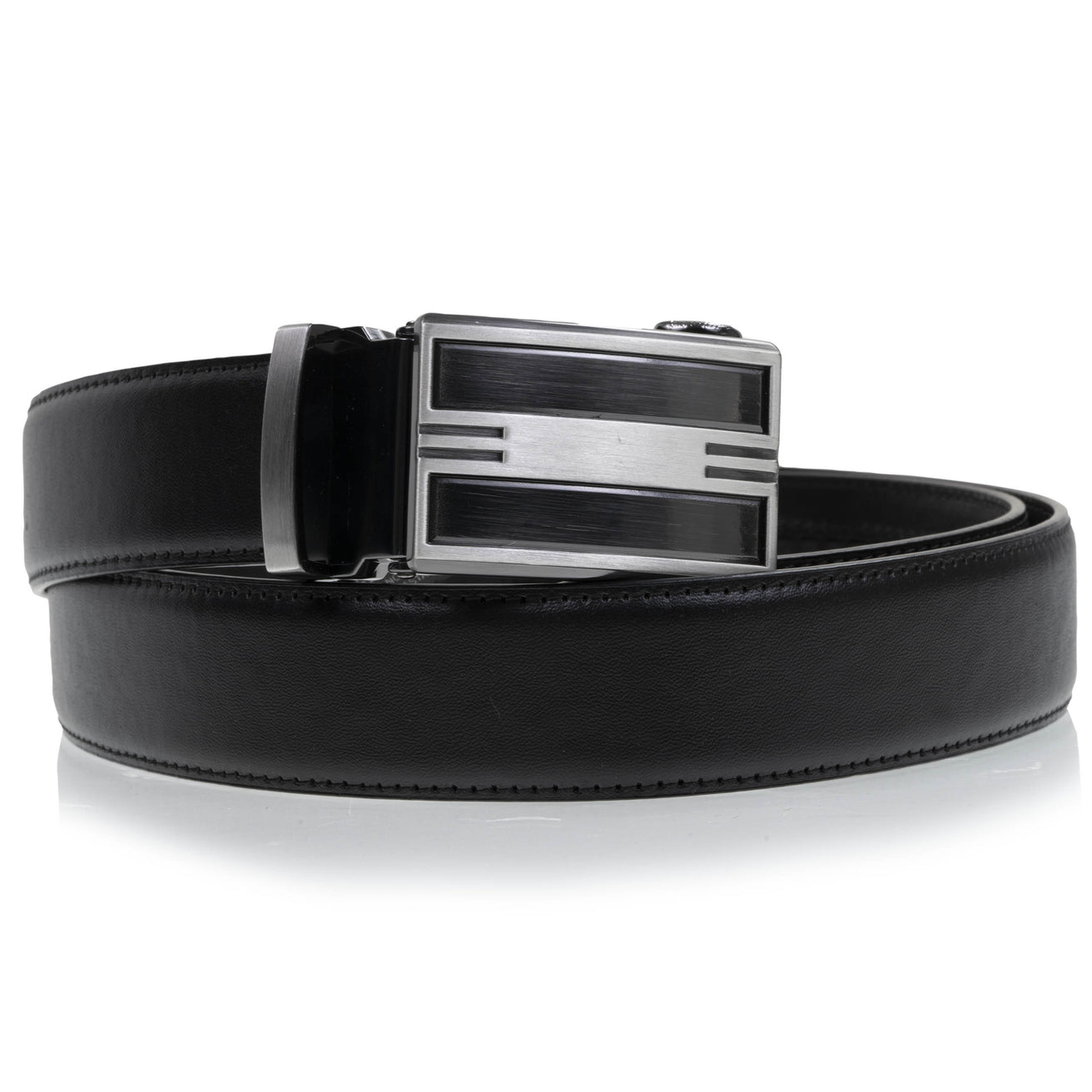 Ceinture Homme Noir ajustable boucle bicolore