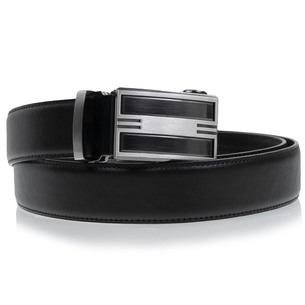 Ceinture Homme Noir ajustable boucle bicolore - Isotoner