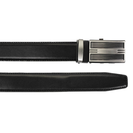 Ceinture Homme Noir ajustable boucle bicolore - Isotoner