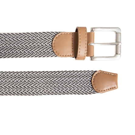 Ceinture Homme tréssée bicolore Gris Chiné - Isotoner