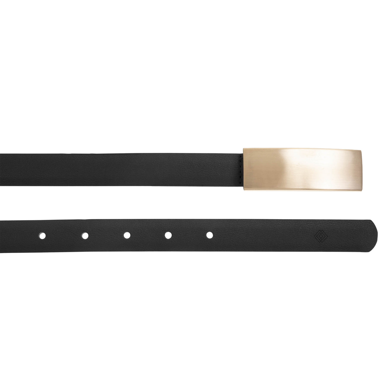 Ceinture fine Femme Noir boucle plate