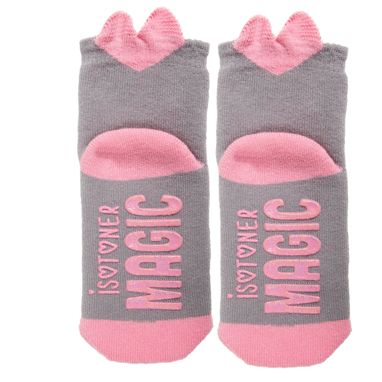 Chaussettes antidérapantes Enfant Gris rose 1/4 ans