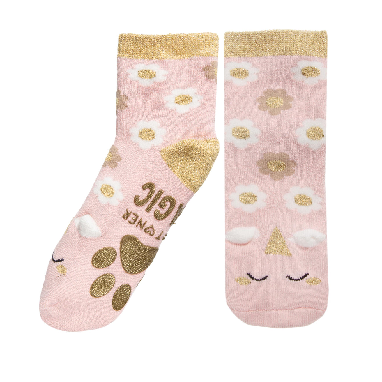 Chaussettes antidérapantes Enfant Licorne rose 1/4 ans