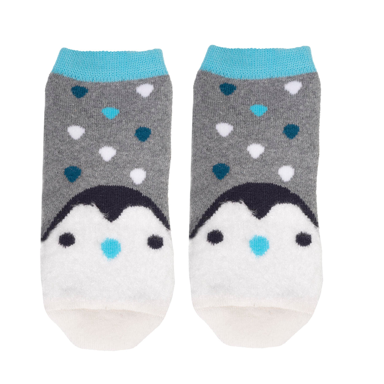 Chaussettes basses antidérapantes Enfant Pingouin Gris chiné 1/4 ans