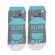 Chaussettes basses antidérapantes Enfant Pingouin Gris chiné 1/4 ans