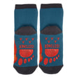 Chaussettes basses antidérapantes Garçon Pompier Bleu canard 1/4 ans