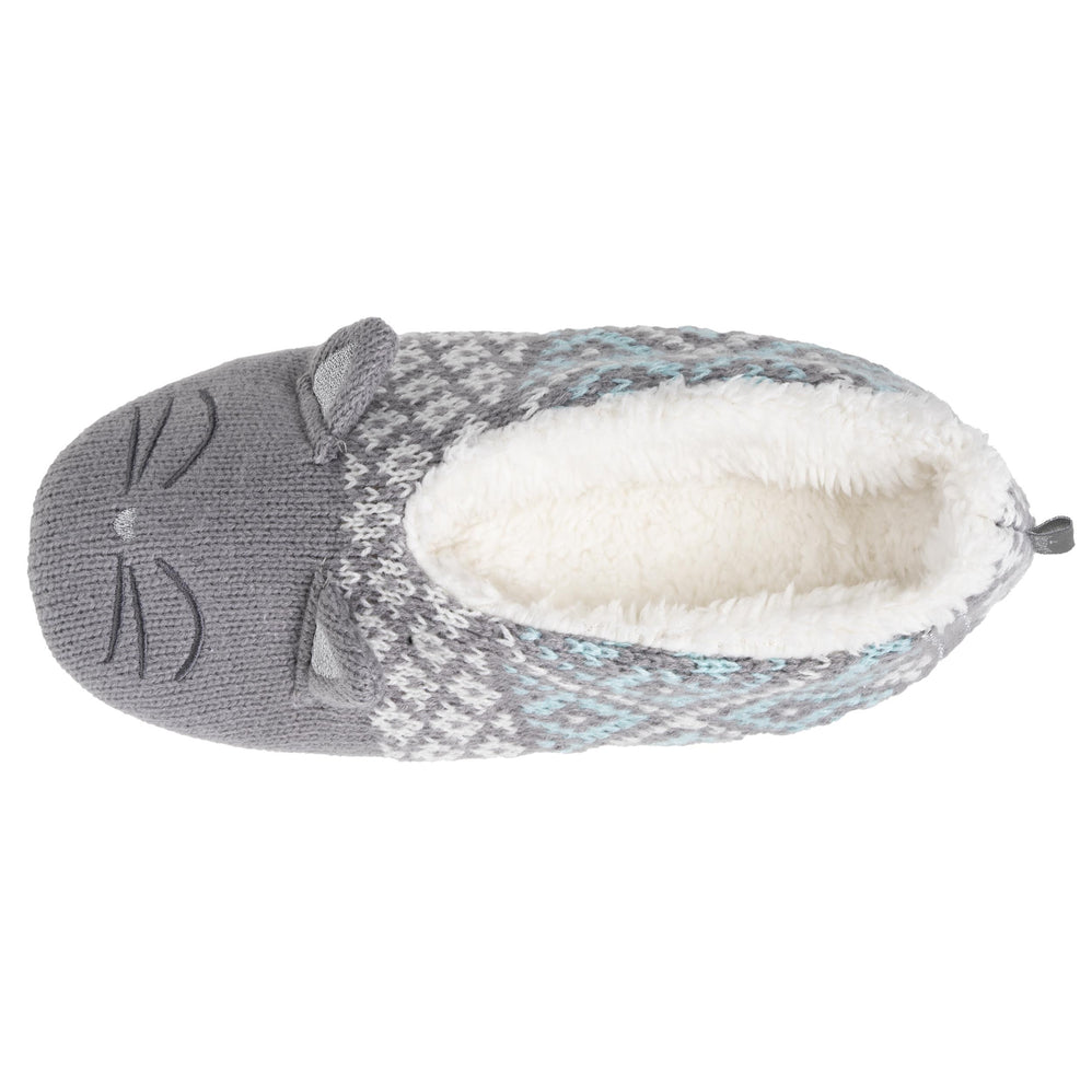 Chaussettes-chaussons Femme jacquard chat gris - Isotoner