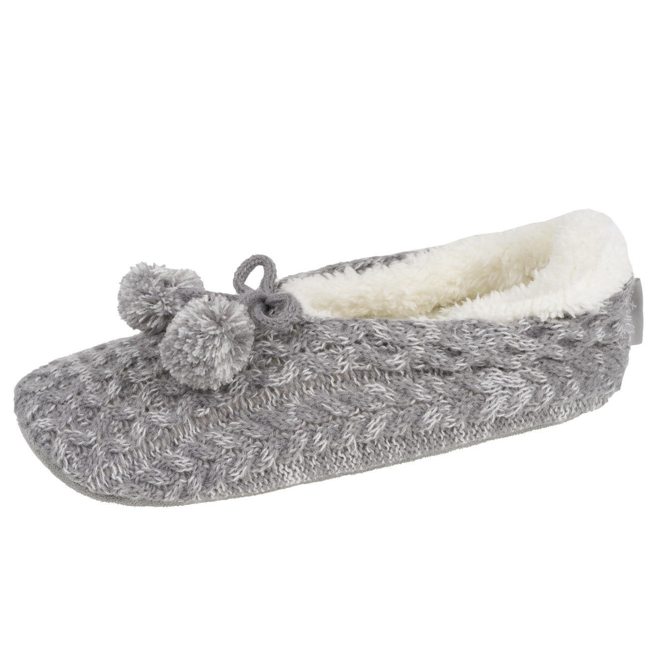 Chaussettes-chaussons Femme maille Gris chiné