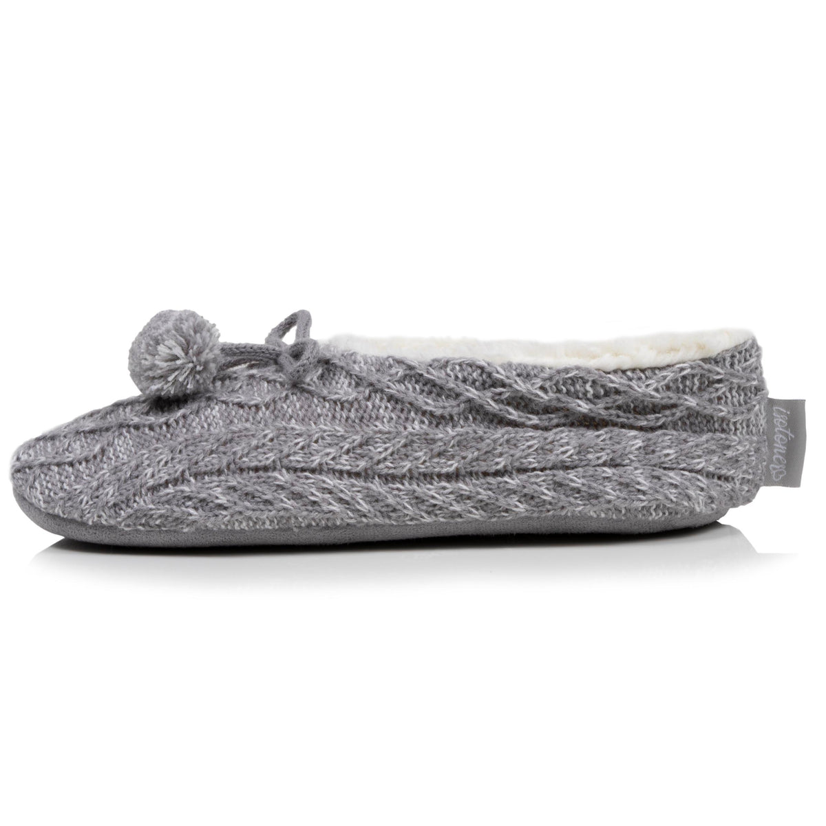 Chaussettes-chaussons Femme maille Gris chiné