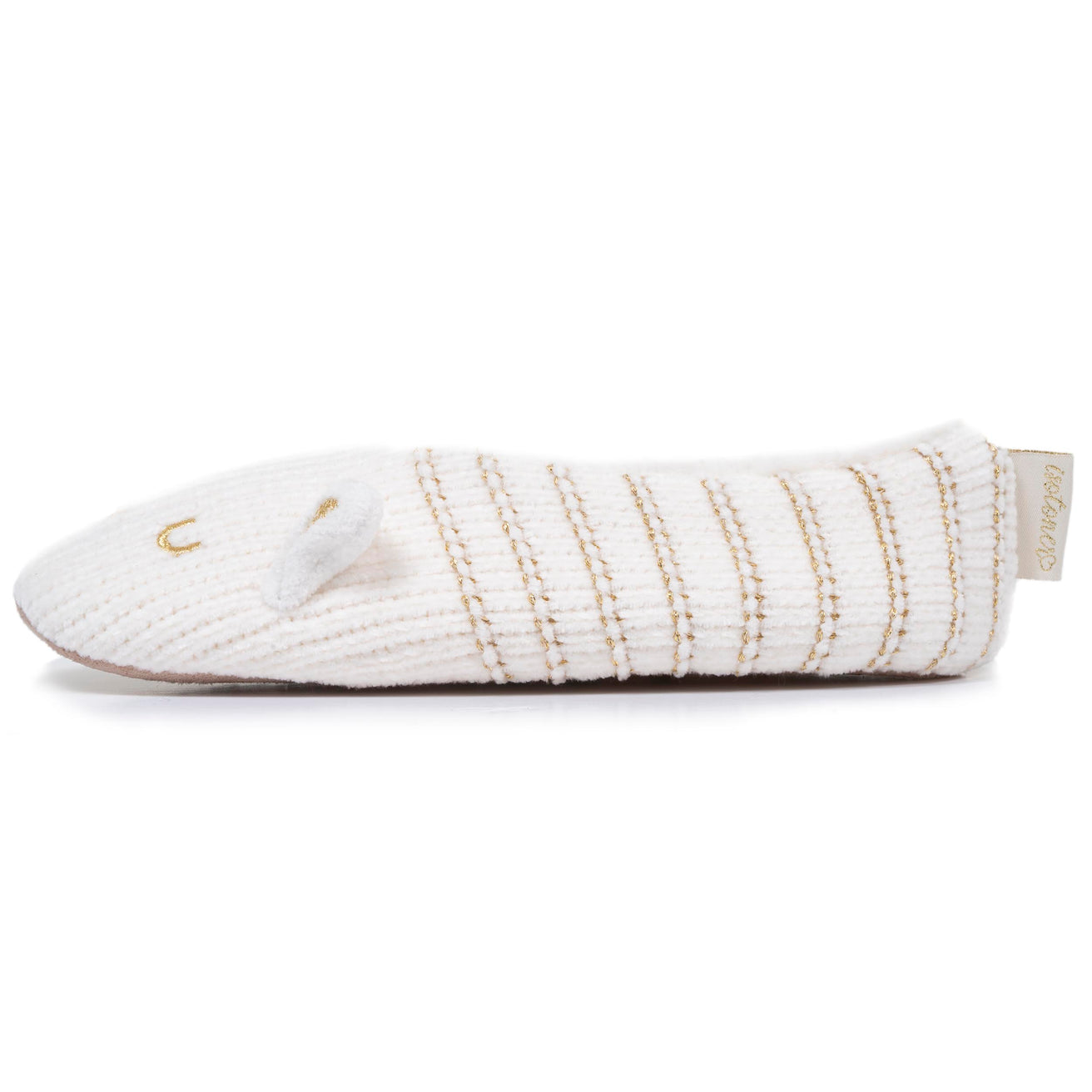 Chaussettes-chaussons fourrées Femme Chat Ivoire