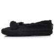 Chaussettes-chaussons fourrées Femme Pompons Noir