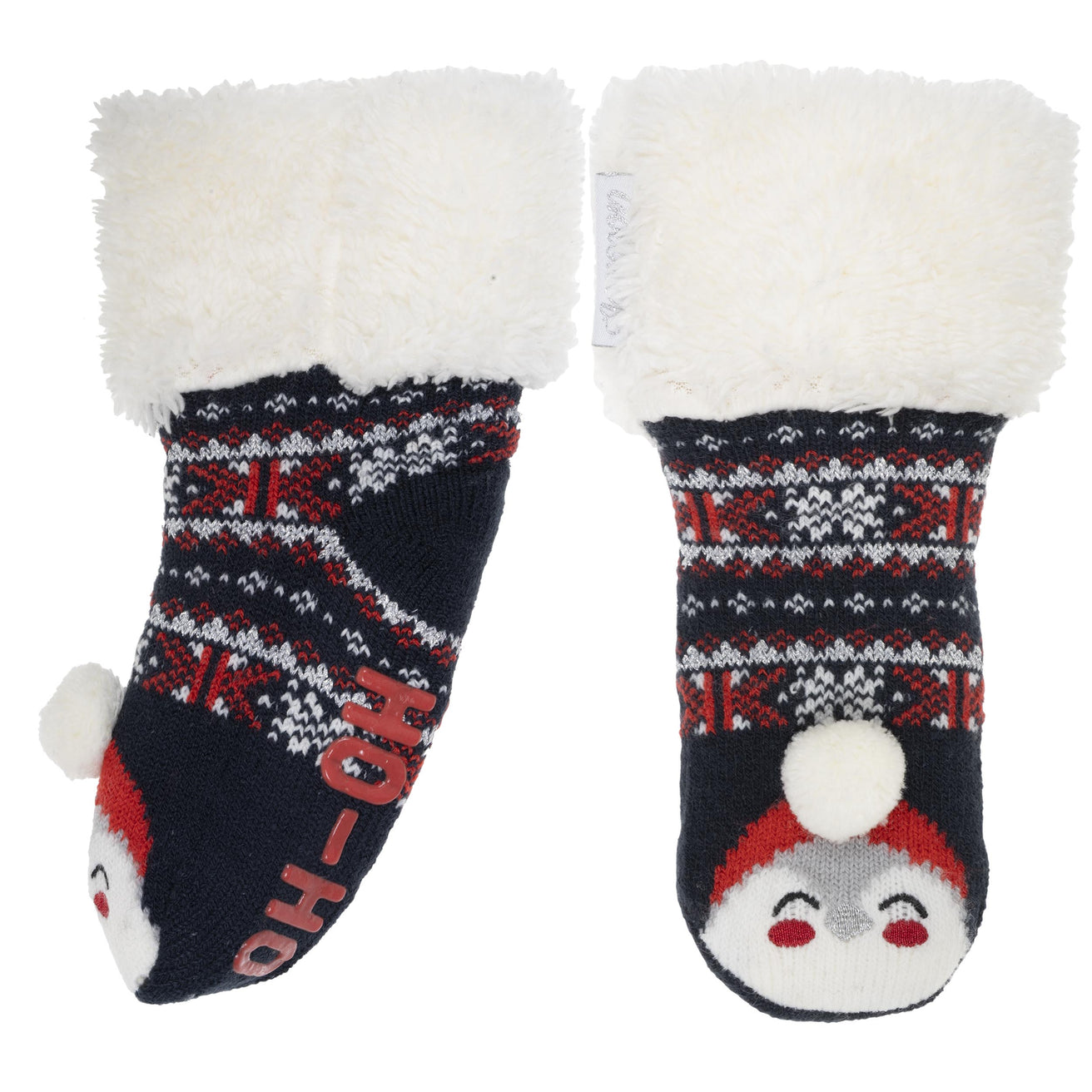 Chaussettes fourrées Enfant Noël Marine 1/8 ans
