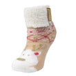 Chaussettes fourrées Enfant Ours Noël Beige 1/8 ans