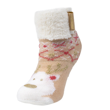 Chaussettes fourrées Enfant Ours Noël Beige 1/8 ans - Isotoner