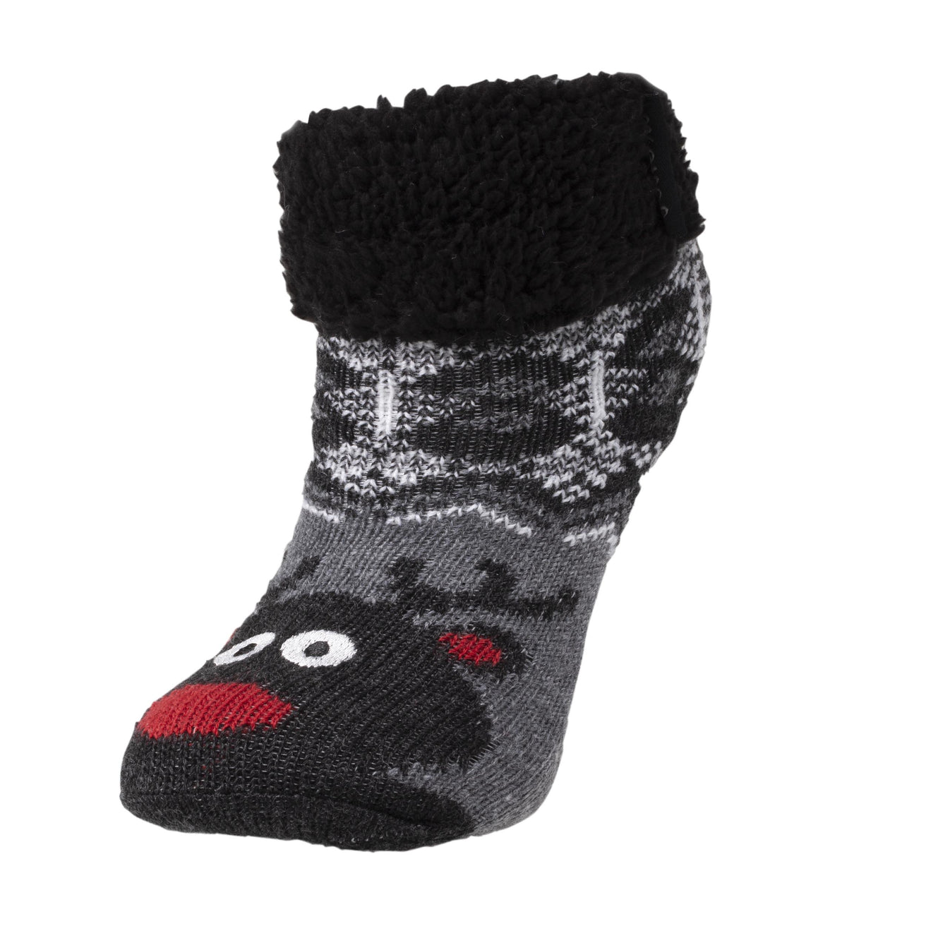 Chaussettes fourrées Enfant Ours Noël Gris 1/8 ans