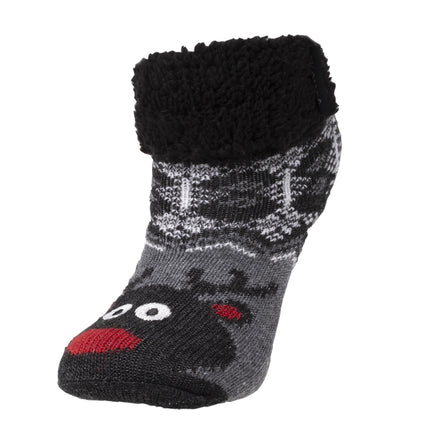 Chaussettes fourrées Enfant Ours Noël Gris 1/8 ans - Isotoner