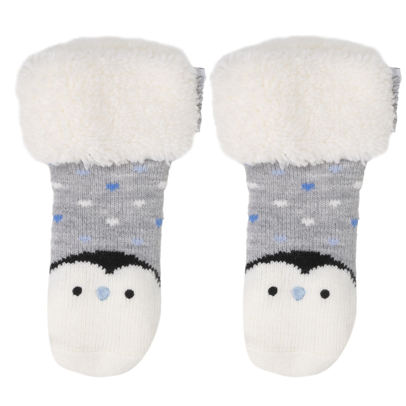 Chaussettes fourrées Enfant Pingouin Gris chiné