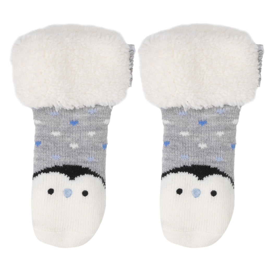 Lot De 2 Paires De Chaussettes Pingouin - Motif Mignon Bleu Et Gris - Coton Confortable - Taille Unique Unisexe - Cadeau Original - 1