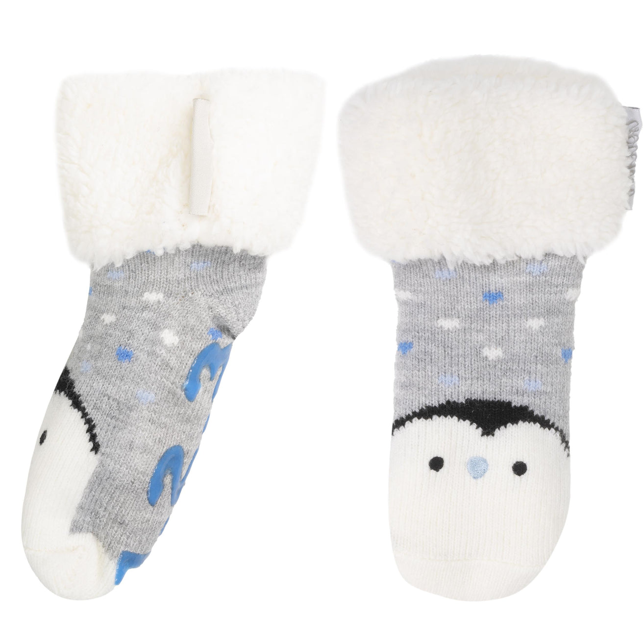 Chaussettes fourrées Enfant Pingouin Gris chiné