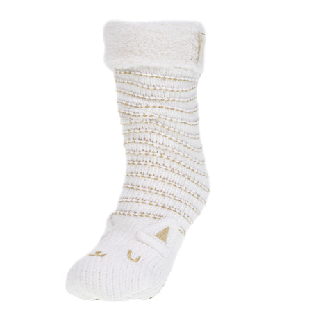 Chaussettes fourrées Femme Chat Ivoire - Isotoner