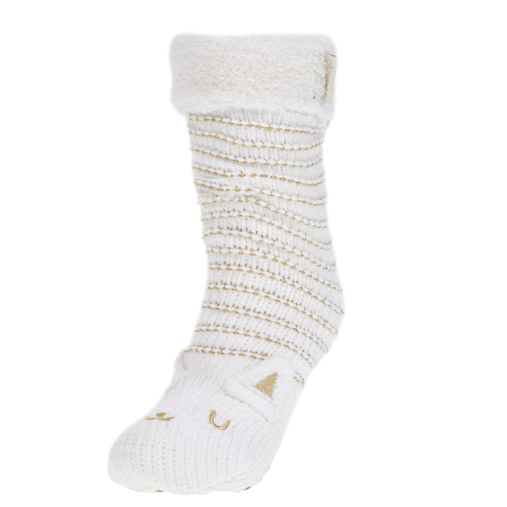 Chaussettes fourrées Femme Chat Ivoire - Isotoner