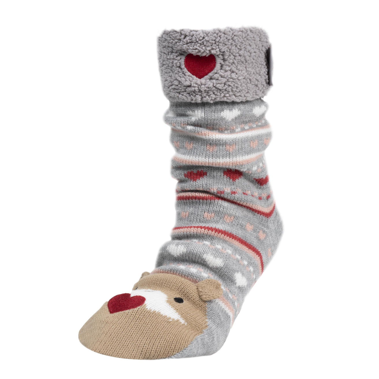 Chaussettes fourrées Femme Loutre Jacquard gris