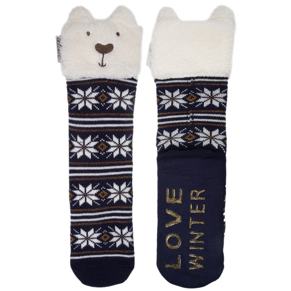 Chaussettes fourrées Femme Jacquard marine - Isotoner