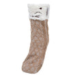 Chaussettes fourrées Femme maille chat Beige