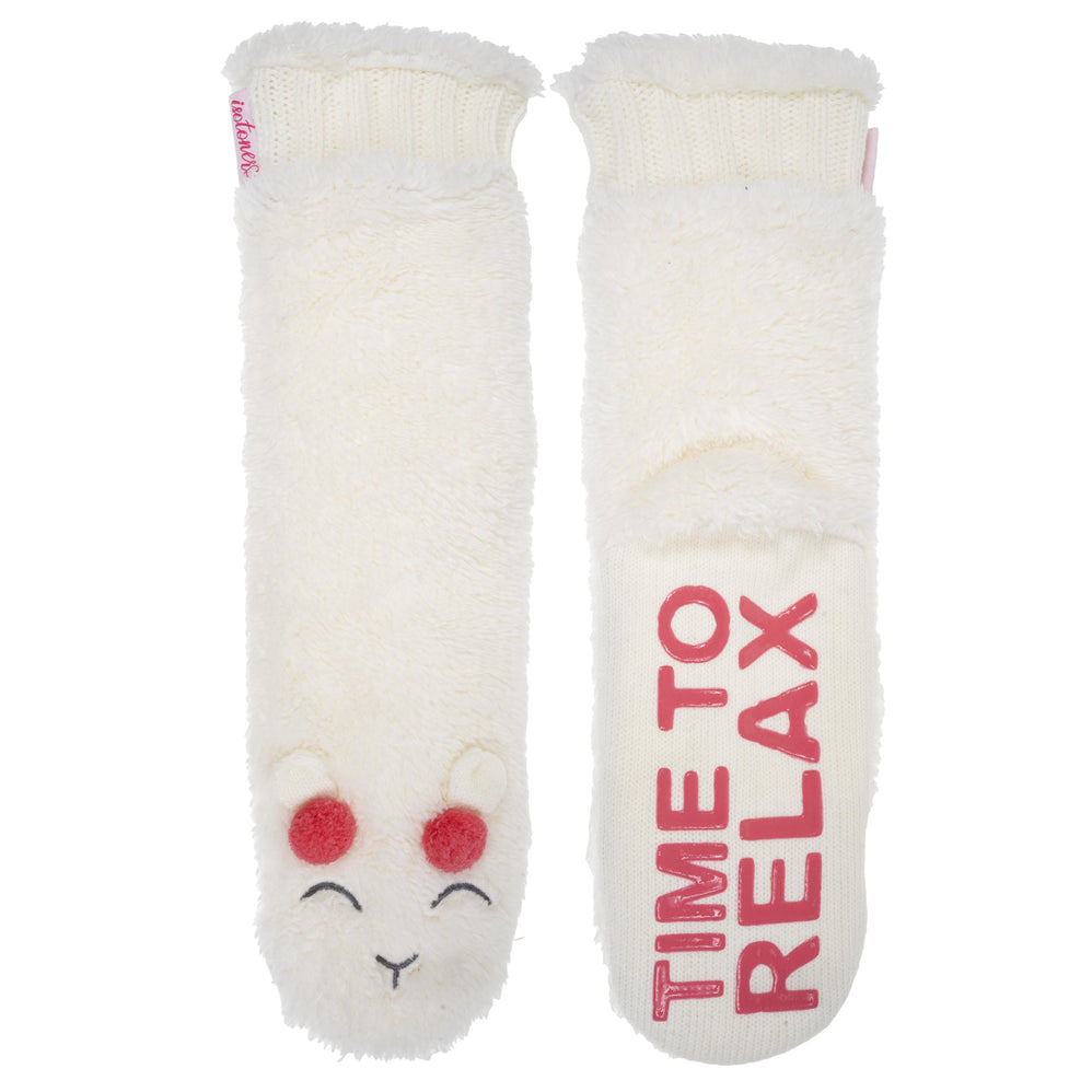 Chaussettes fourrées Femme sherpa lama Ivoire - Isotoner